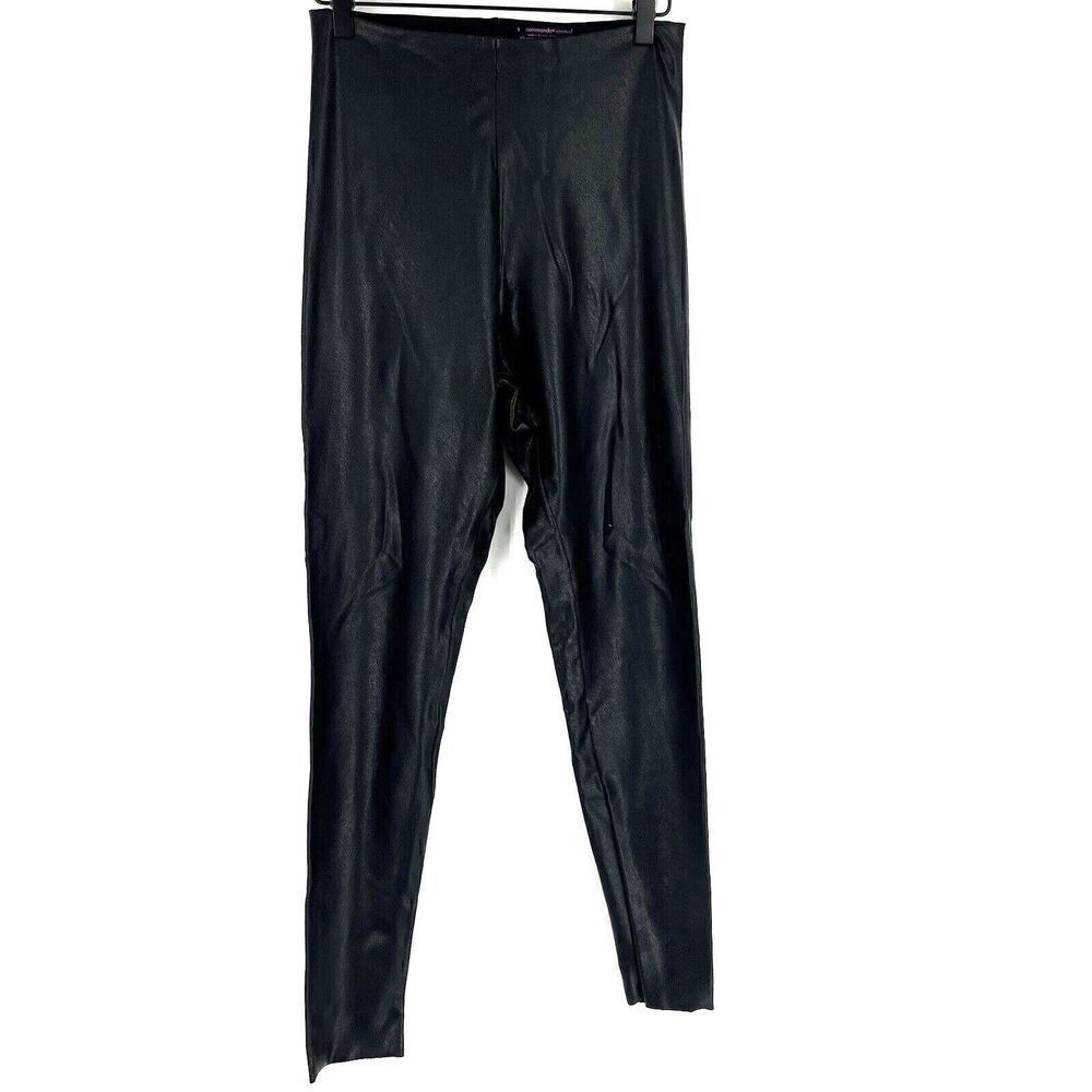 Commando Leggings Size Large Womens Black Perfect Control Faux Leather High Rise
